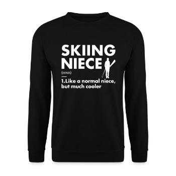 Sport Niece Skiing - Unisex Pullover - Schwarz - Vorne - Alina (178cm) & Michal (187cm)