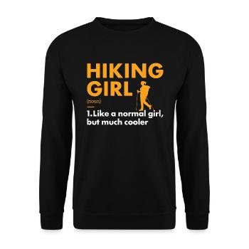 Hiker Girl Definition Hiking - Unisex Pullover - Schwarz - Vorne - Alina (178cm) & Michal (187cm)