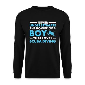 Plongeur sous-estimé : ne sous-estimez jamais le pouvoir d’un garçon - Sweat-shirt Unisexe - noir - Devant - Alina (178cm) & Michal (187cm)