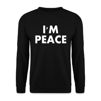 i come in peace i'm peace couple - Unisex Pullover - Schwarz - Vorne - Alina (178cm) & Michal (187cm)