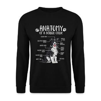 Anatomie Border Collie Hundehalter Geschenk - Unisex Pullover - Schwarz - Vorne - Alina (178cm) & Michal (187cm)