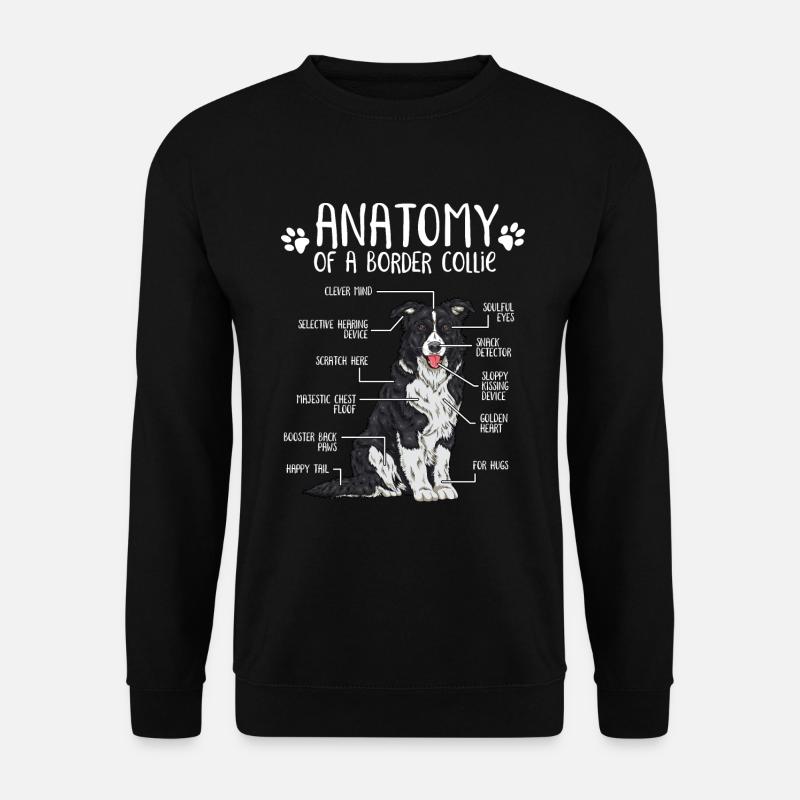 Cadeau de propriétaire de chien Border Collie anatomie - Sweat-shirt Unisexe - noir