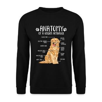 Golden Retriever Anatomie Hundehalter Geschenk - Unisex Pullover - Schwarz - Vorne - Alina (178cm) & Michal (187cm)