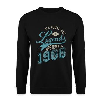 LEGEND ARE BORN IN 1966 cadeau anniversaire 56 ans - Sweat-shirt Unisexe - noir - Devant - Alina (178cm) & Michal (187cm)
