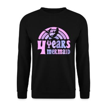 4 Anniversaire Fille 4 ans Sirène - Sweat-shirt Unisexe - noir - Devant - Alina (178cm) & Michal (187cm)