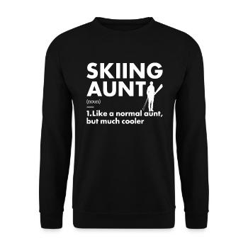Sport Aunt Skiing - Unisex Pullover - Schwarz - Vorne - Alina (178cm) & Michal (187cm)
