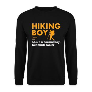 Hiker Boy Definition Hiking - Unisex Pullover - Schwarz - Vorne - Alina (178cm) & Michal (187cm)