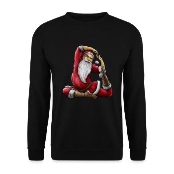 Yogi Santa Claus | Namaste Yoga Christmas Mantra - Unisex Sweatshirt - black - Front - Alina (178cm) & Michal (187cm)