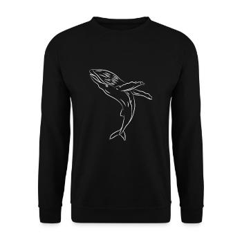 Baleine baleine bleue - Sweat-shirt Unisexe - noir - Devant - Alina (178cm) & Michal (187cm)