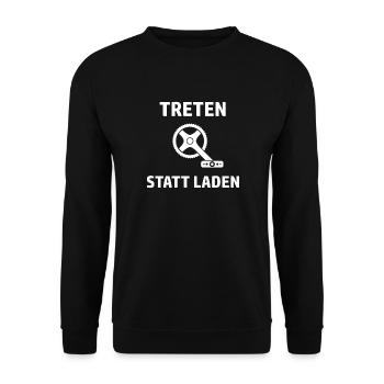 Treten Statt Laden Fahrrad Radfahrer MTB Radsport - Unisex Pullover - Schwarz - Vorne - Alina (178cm) & Michal (187cm)
