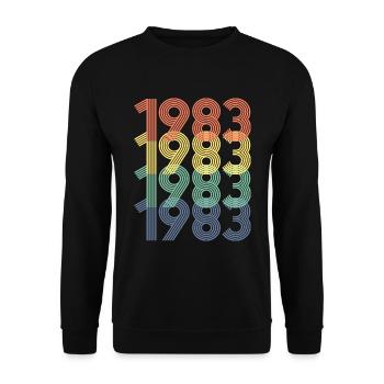 Cool Retro 1983, 40 ans, cadeau de 40e anniversaire - Sweat-shirt Unisexe - noir - Devant - Alina (178cm) & Michal (187cm)