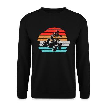 Quad Driver Vintage Graphic Quad Rider ATV - Unisex Sweatshirt - black - Front - Alina (178cm) & Michal (187cm)