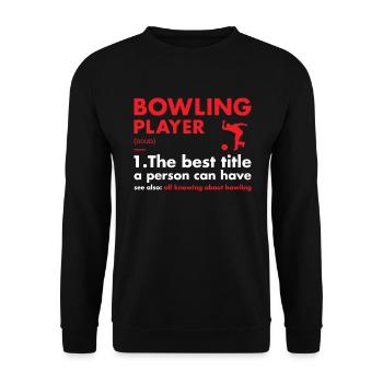 Sport Player Definition Bowling - Unisex Pullover - Schwarz - Vorne - Alina (178cm) & Michal (187cm)