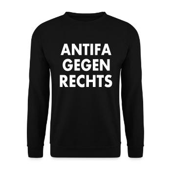 Antifa against the right - Unisex Sweatshirt - black - Front - Alina (178cm) & Michal (187cm)