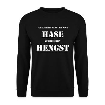 Mein Hengst - Unisex Pullover - Schwarz - Vorne - Alina (178cm) & Michal (187cm)