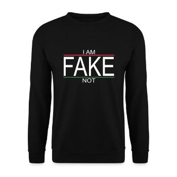 I am not a fake - I am me - Unisex Sweatshirt - black - Front - Alina (178cm) & Michal (187cm)
