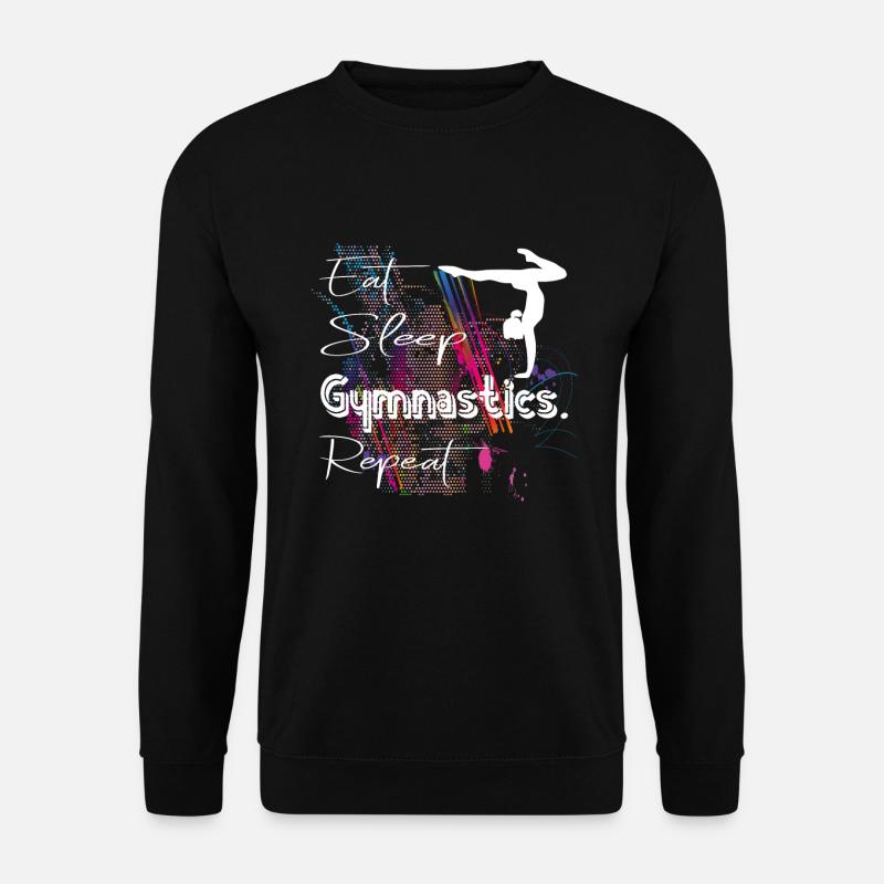 Eat Sleep Gymnastics Repeat Turnen Gymnastik - Unisex Pullover - Schwarz