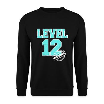 Level 12 completed 12th Birthday Born 2013 - Unisex Sweatshirt - black - Front - Alina (178cm) & Michal (187cm)