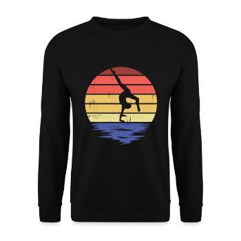 Gymnastics - Gymnastic Retro Silhoutte - Gymnast - Unisex Sweatshirt - black - Front - Alina (178cm) & Michal (187cm)