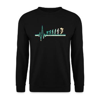 Schwimmlehrer Schwimmer Evolution - Unisex Pullover - Schwarz - Vorne - Alina (178cm) & Michal (187cm)