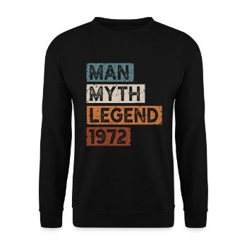 Né en 1972 Man Myth Legend - Sweat-shirt Unisexe - noir - Devant - Alina (178cm) & Michal (187cm)