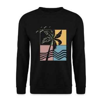 Surf Style - Surfing Sport - Unisex Pullover - Schwarz - Vorne - Alina (178cm) & Michal (187cm)