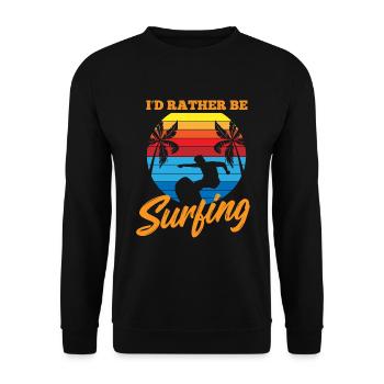 I'd rather be surfing - Surfing Sport - Unisex Pullover - Schwarz - Vorne - Alina (178cm) & Michal (187cm)