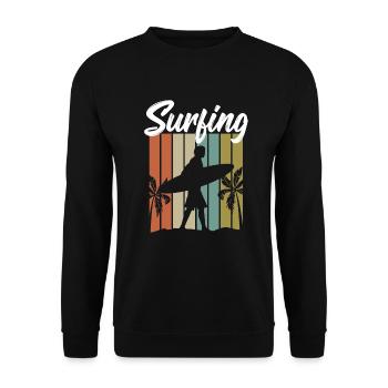 Surf Style - Surfing Sport - Unisex Pullover - Schwarz - Vorne - Alina (178cm) & Michal (187cm)