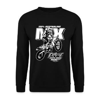 Moto Cross - Motocross - Supercross - MX - SX - Unisex Pullover - Schwarz - Vorne - Alina (178cm) & Michal (187cm)