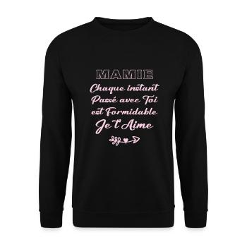 mamie - Sweat-shirt Unisexe - noir - Devant - Alina (178cm) & Michal (187cm)