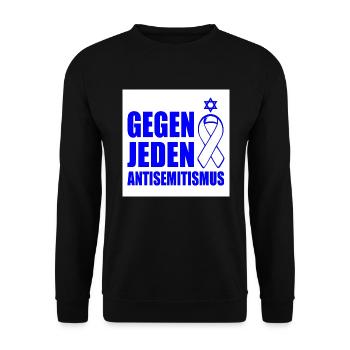 Gegen jeden antisemitismus - Unisex Pullover - Schwarz - Vorne - Alina (178cm) & Michal (187cm)
