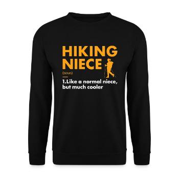 Hiker Niece Definition Hiking - Unisex Pullover - Schwarz - Vorne - Alina (178cm) & Michal (187cm)