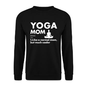 Yogi Mom Definition Yoga - Unisex Pullover - Schwarz - Vorne - Alina (178cm) & Michal (187cm)