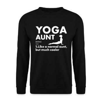 Yogi Aunt Definition Yoga - Unisex Pullover - Schwarz - Vorne - Alina (178cm) & Michal (187cm)