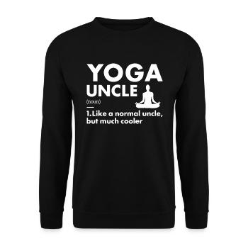 Yogi Uncle Definition Yoga - Unisex Pullover - Schwarz - Vorne - Alina (178cm) & Michal (187cm)
