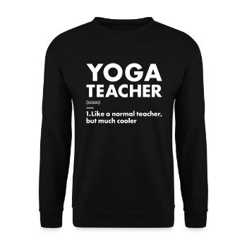Yogi Teacher Definition Yoga - Unisex Pullover - Schwarz - Vorne - Alina (178cm) & Michal (187cm)