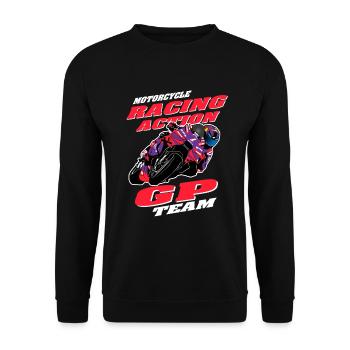Motorcycle Racing - Superbike - Unisex Sweatshirt - black - Front - Alina (178cm) & Michal (187cm)