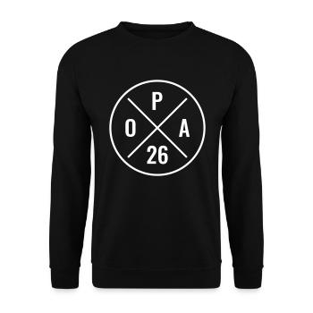 Opa 26 - Baby Ankündigung - Nachwuchs - Opa 2026 - Unisex Pullover - Schwarz - Vorne - Alina (178cm) & Michal (187cm)