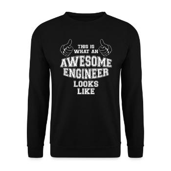 Cool This is what an Awesome Engineer Looks Like - Unisex Sweatshirt - black - Front - Alina (178cm) & Michal (187cm)