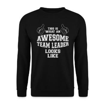 This is what an Awesome Team Leader Looks Like - Unisex Sweatshirt - black - Front - Alina (178cm) & Michal (187cm)