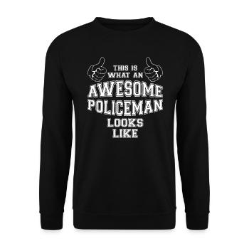 This is what an Awesome Policeman Looks Like Gifts - Unisex Sweatshirt - black - Front - Alina (178cm) & Michal (187cm)
