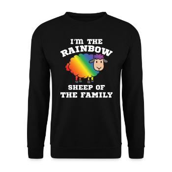 LGBT Gay Pride Lesbian Rainbow Sheep of the Family - Unisex Sweatshirt - black - Front - Alina (178cm) & Michal (187cm)
