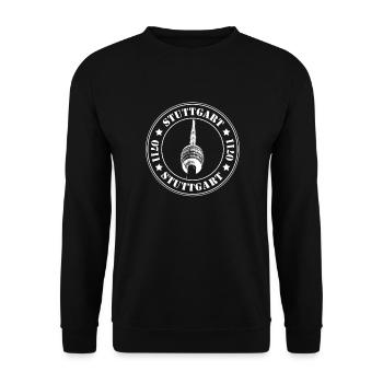 Stuttgart Fernsehturm - Unisex Pullover - Schwarz - Vorne - Alina (178cm) & Michal (187cm)