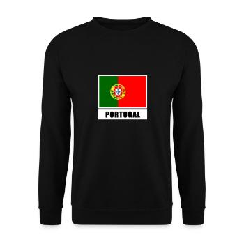 Portugal Flagge Fahne Algarve Lissabon Surfer EU - Unisex Pullover - Schwarz - Vorne - Alina (178cm) & Michal (187cm)