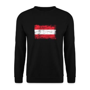 Austria flag flag used look - Unisex Sweatshirt - black - Front - Alina (178cm) & Michal (187cm)