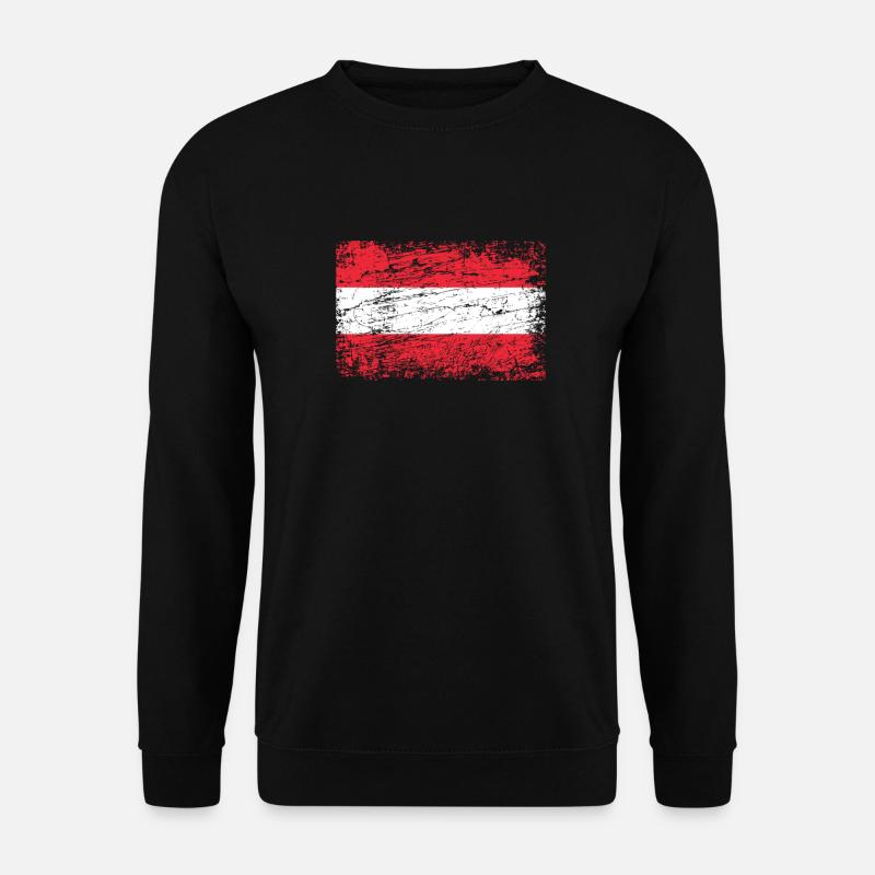 Austria flag flag used look - Unisex Sweatshirt - black