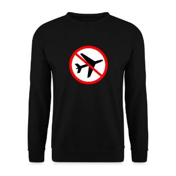 Klimaschutz Flugverbot Anti Flugzeuge Demo CO2 BER - Unisex Pullover - Schwarz - Vorne - Alina (178cm) & Michal (187cm)