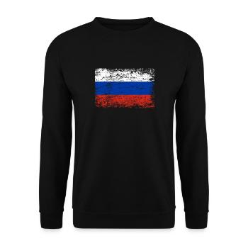 Russie drapeau russe drapeau usé - Sweat-shirt Unisexe - noir - Devant - Alina (178cm) & Michal (187cm)