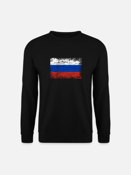 Russland russisch Flagge Fahne used-look - Unisex Pullover - Schwarz