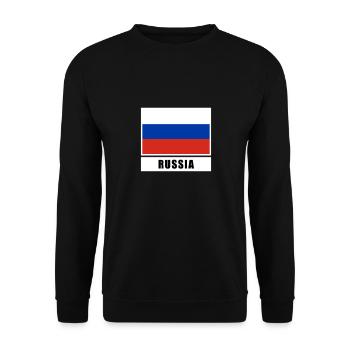 Russland russisch Flagge Fahne - Unisex Pullover - Schwarz - Vorne - Alina (178cm) & Michal (187cm)